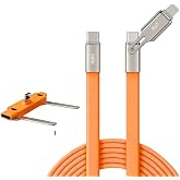 Deyhome 240W 2'si 1 Arada Type-C Hızlı Şarj Kablosu 1.2m Standlı, PD Destekli, Lightning Uyumlu &Ccedil;ok Fonksiyonlu Şarj ve Data 