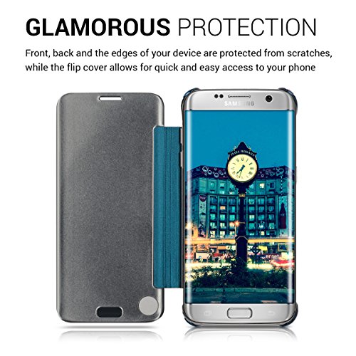 kwmobile Funda para Samsung Galaxy S7 Edge Case Espejo Estilo Libro - Carcasa con ptica de Aluminio - Cover Plegable en Azul Reflectante reviews kwmobile Funda para Samsung Galaxy S7 Edge Case Espejo Estilo Libro - Carcasa con ptica de Aluminio - Cover Plegable en Azul Reflectante