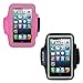 Produktbild Ipow 2-Stück Hochwertig Sport Armband Tasche Hülle Case für iPhone 5/5s/5c iPod Touch 5, mit Schlüsselfach (schwarz + pink)