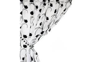 Tony's Textiles Leiden Black/White Voile Panel 56" wide x 90" drop