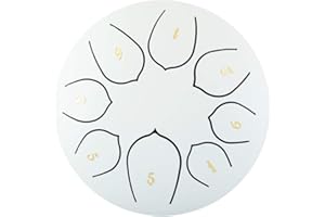 VACCLO Rain Drum for Garden, Rain Drum for Outside When It Rains, 6 Inch 8 Tones Chakra Drum, Drum Rain Chime for Outdoor Garden, Handpan Meditation Drum, Enjoy The Rain Symphony (#A)