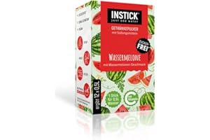 INSTICK JUST ADD WATER INSTICK Bevanda istantanea senza zucchero (Anguria) - 1 confezione per 12 x 0,5-1 L - Polvere per bevande vegane a basso contenuto calorico e vitamina C - Polvere istantanea