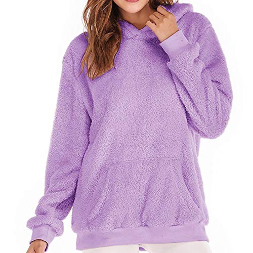 Preisvergleich Produktbild Subfamily Frauen Warmes Flaumiges Winter Spitzenhoodie Sweatshirt Damen Mit Kapuze Pullover Pullover Frauen Lange HüLsen Normallack Mit Kapuze Jacke Damen
