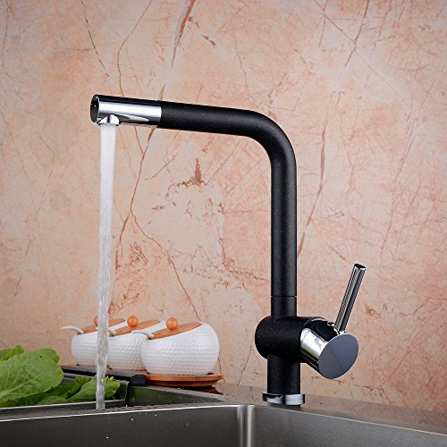 Hiendure® Schwarz Küchenarmatur Armatur Spüle Spültischarmatur Wasserhahn Küche Mischbatterie Spiralfederarmatur - 2