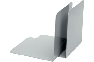 ALCO-Albert 4302-29 - Fermalibri in metallo, 130 x 140 x 140 mm, 2, colore: Grigio