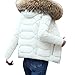Produktbild Kavitoz Damen Daunenjacke Wintermantel Warm Schlank Beiläufig Outwear Jacke mit Pelzkragen Kapuzen (XL, Weiß)