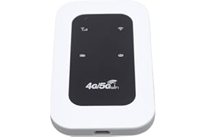 ASHATA 4G 5G WiFi Hotspot, Portable WiFi Mobile Hotspot Device, Plug and Play Connect Up to 10 Devices, 2100mAh Battery, with SIM Card Slot, for Travel Campervan Motorhome