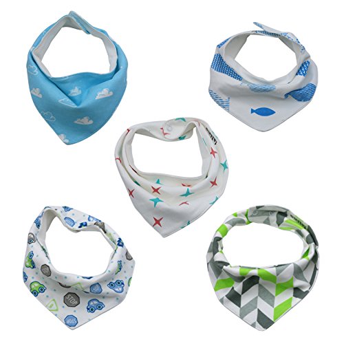 TALINU set de 5 baberos fabricados 100% en algodón