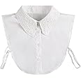 WKTRSM White Lace Collar Women Fake Detachable Collar Half Shirt Blouse Collar Perfect for Sweaters and Collarless Clothe