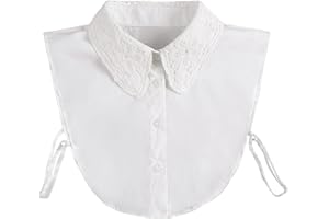 WKTRSM Cuello Falso Desmontable Mujer Algodón Collar Falso Camisa Blusa Elegante (Blanco)