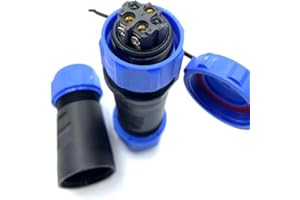BAYZCONN Connettore Spina aeronautica SP21 a 5 pin, senza saldatura IP68 a 5 pin Spina aeronautica impermeabile e antipolvere per lampade da esterno Utilizza 500 V 30 A (cavo a crimpare a vite 12 AWG)