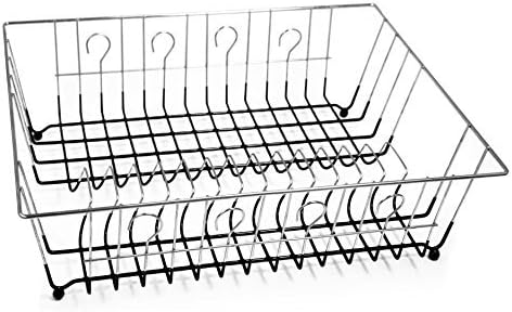 Ragalta RDS-110 Chrome Energy Efficient Dish Rack with Plastic Coated Bottom, Metallic by Ragalta