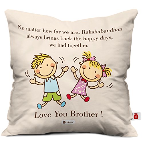 Indigifts Far But Always Close Quote Printed Cushion Cover 12