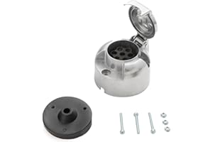 Feuunly Enchufe de Remolque de 7 Pines Aluminio Hembra, 12V Impermeable Conector Remolque 7 Pines Hembra con Junta de Goma, Conector Enchufe de Remolque para Camión RV Caravana Coche