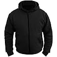 Speed MaxX Mens Black Fleece Hoodie with Kevlar Lining & Removable Armour Motorbike/Motorcycle Jacket (3XL)