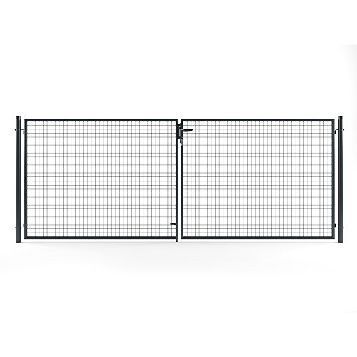 Gartentor Tor Doppelflügeltor inkl Pfosten 400x150 cm Anthrazit Einfahrtstor Hoftor