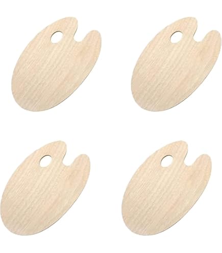 Artina 2 Stück Holz Malpalette Schule Rund 25x30 cm Mischen mit Artina 2 Stück Holz Malpalette Schule Rund 25x30 cm Mischen mit