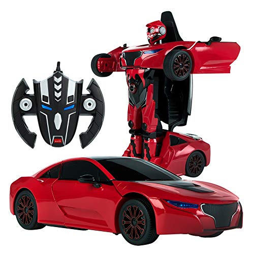 Rastar - Coche teledirigido transformable en robot 1:14, Color Rojo (ColorBaby 85003)