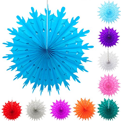TtS 10 Stück 20cm Tissue Papier Fan Pompoms Hochzeit Dekoration-Aqua