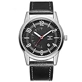 Herren Uhr Männe Wasserdichte Einfach Kalender Sport Leuchtende Lederband Armbanduhren Mann Analog Quarz Mode Business Uhren