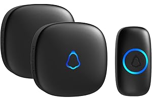 SECRUI Sonnette sans Fil, étanche à piles fonctionnan Sonnette de Porte 300M Étanche de Carillon Electronique, 52 Mélodies au 5 Niveaux Volumes pour Maison, Bureau, Hôtel, etc