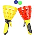 B&B E-Mart Click and Catch Twin Ball Game Indoor Outdoor Toy Set, Pop & Catch Ball Play Fun Boys & Girls (Color May Vary)