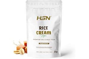 HSN Crema de Arroz | Cacahuete Caramelo 1Kg | 100% Harina de Arroz Pregelatinizada con Textura Extra-Fina y Cremosa | Sin Azúcares Añadidos | No Incluye Dosificador | No-GMO, Vegana, Sin Gluten