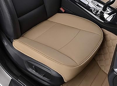 Edeal-YN EDEALYN Grand luxe pu leather couverture de siège de voiture coussin de siège de voiture Siège de voiture de couverture de protection, Housse de siège avant 1pcs (Tan)