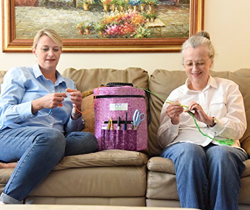 Große Premium Strick-Tasche – Garn Aufbewahrungsbeutel für die ultimative Verwahrung von Häkel- und Strickgarn, Häkelmuster und Haken, Häkelnadeln und Wolle – Großartiger Handarbeitsladen - 7