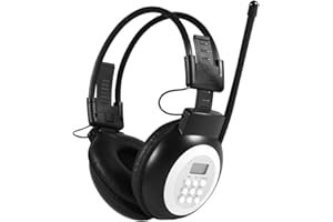 Topiky Casque Radio FM avec écran LCD, écouteur Pliable sans Fil/Filaire stéréo antibruit HiFi Récepteur Radio Casque auditif Protecteur auditif