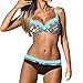 Produktbild Auifor Kinder mädchen uv durchlässiger Ruched Miss 85e Mini schwarz weiß dc Geraffte Oberteil Damen 98 schwarz Bikini Bandeau moontide Doutzen high Waist Bikinis gehäckelter 1952s mädchen
