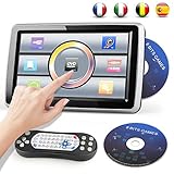 👪2 KANÄLE INPUT AV / 1 KANALAUSGANG AV - Wenn Sie 2 Bildschirme Kopfstütze kaufen, können Sie entweder gleichzeitig das gleiche Video auf diesen 2 Bildschirmen ansehen oder unabhängig voneinander 2 verschiedene Videos auf jedem Bildschirm sehen.