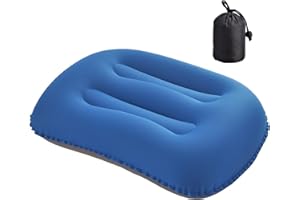 SUTAFOR Oreiller de Voyage Coussin de Plage Pliable et Portable Oreiller de Camping Gonflable Compact et Ultraléger, 46x30 cm Bleu