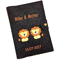 Zwillings Hülle für die Untersuchungsheft der Kinder- Grösse passend für das Deutsche und Schweizer U-Heft. Mit Innenfach für den Impfpass und einem Kartenfach.