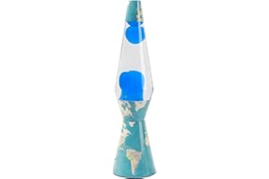 I-TOTAL® - Lampada Lava, effetto bolle, lava lamp colorata (Blue Maps)