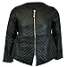 Produktbild Mädchen Bikerjacke Kinder Rauten Gesteppt Baseball Stil PVC Lederoptik Sommer - schwarz - Q74, Size 8-6/7 Years