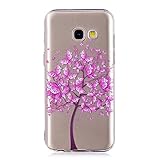Material: Weich Silikon Samsung A3 2017 Handyhülle, Galaxy A3 2017 Silikonhülle Durchsichtig mit Lustige Comic Motiv Dünn Weich Tpu Silikon Schutzhülle Crystal Case für Samsung Galaxy A3 2017 - Rosa Schmetterlinge Herz Baum