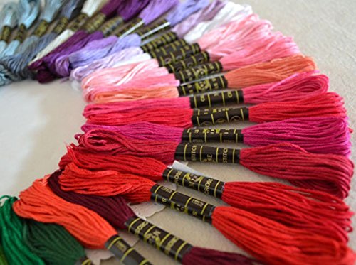 L ’s 50 PCS mehrfarbige Garnknäuel Stickgarn aus Polyester Baumwolle Kreuzstich Nähgarn - 4