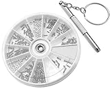Präzisions-Reparatur-Kit für Armbanduhren und Brillen, mit mit Schraubendreher und sortierten Schrauben, 120-teilig