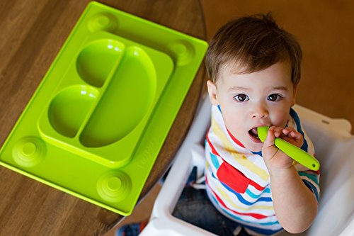 easymat Kinder Tisch-Sets & Saugnapf Teller in einer mit Löffel. Keine Unordnung Kleinkind & Baby Happy Face Fütter-Set. Schale mit Saugnapf Sektionaltor Baby Teller. Von Baby Abstillen Alter 6 Monat + von Tots R Us - 4
