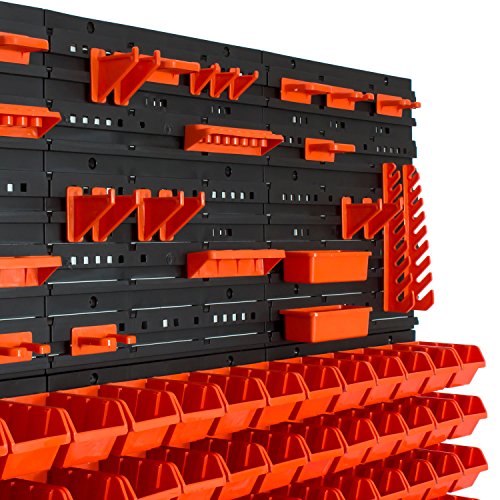 81 tlg. Wandregal Lagerregal Stapelboxen Halterung Orange POP Serie Gr.1 - 5