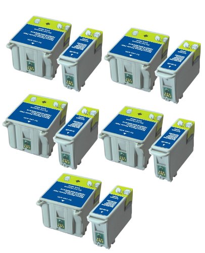 UCI 10x Compatibles T040 T041 Cartouches d'encre pour Epson Stylus C62, CX3200 (5 x Noir, 5 x Couleur)