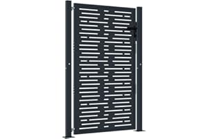 vidaXL Portail de Jardin, Portillon de Patio, Barrière de Sécurité, Porte d'Extérieure Terrasse, Anthracite 100x125 cm Acier Conception de Carré
