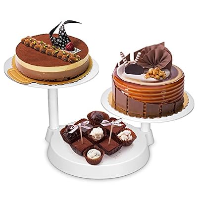 Uten Support à Gâteau 3 Couches, Présentoir à Gâteau, Tournant de Gâteau pour Décoration pour L'anniversaire, le Mariage et la Fête