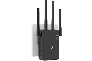 Aenxwa WLAN Repeater WLAN Verstärker 1200Mbit/s Dualband 2,4GHz+5GHz WiFi Booster mit Repeater/Router/Access Point Modus,4 Antenne,Einfache Einrichtung,WiFi Range Extender Mit LAN/WAN Port