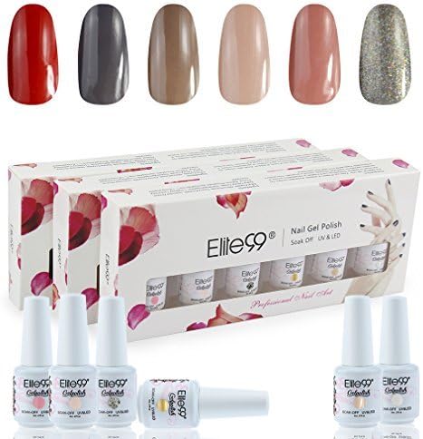 Elite99 Gelpolish Soak-off Gel Nail Polish UV LED Nail Art Gift Box Set of 5 8ml C011 by Qimisi