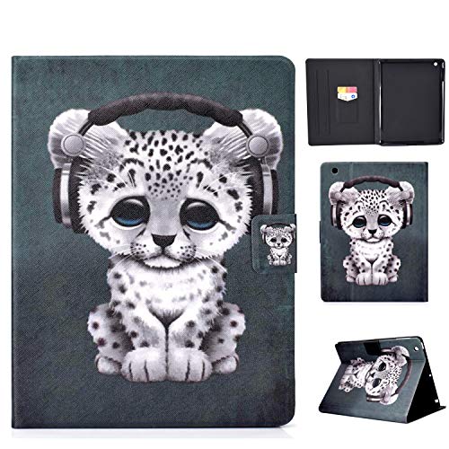 Funluna Case for iPad 2 3 4 Case - Leather Stand Smart Protective Case With Auto Wake/Sleep Card Slot Cover for Apple iPad 2/3/4 Old Versions, Leopard