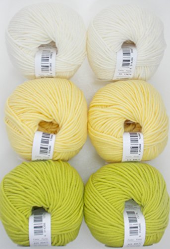 Wollpaket 9 Babywolle 6x 50 g Cora sehr weicher Merino-Mix zum Häkeln und Stricken