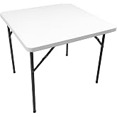 The Homeweeks Folding Table "SOLID SQUARE" 86 x 86 x 74 cm | Portable Multifunctional | Public Use Regulations Indoor/Outdoor