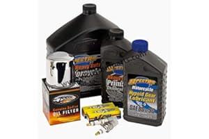GZM Kit Tagliando Spectro Olio Motore 20W-50 + Primaria + Cambio + Filtro Olio Cromato + Candele x Harley Dyna Softail Touring V-Rod dal 1999 al 2017